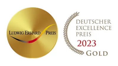 Logo Ludwig-Erhard-Preis 2023 in gold 
