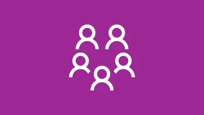 Icon für Kultur und Gemeinschaft: fünf Personen-Symbole auf violettem Hintergrund.