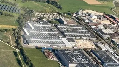Luftaufnahme des Werk 7 auf dem Industriegebiet Gügling.
