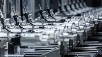 Blick auf eine Lenkproduktionsanlage