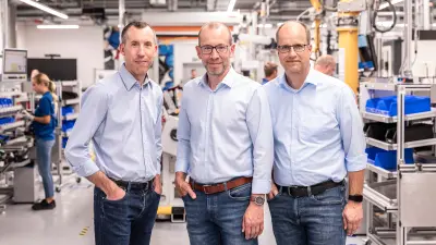 Das dreiköpfige Bosch-Team Pierre Andrieu, Christoffer Uhr und Kai Weeber (von links nach rechts)