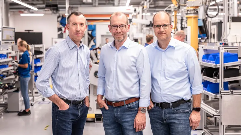 Das dreiköpfige Bosch-Team Pierre Andrieu, Christoffer Uhr und Kai Weeber (von links nach rechts)